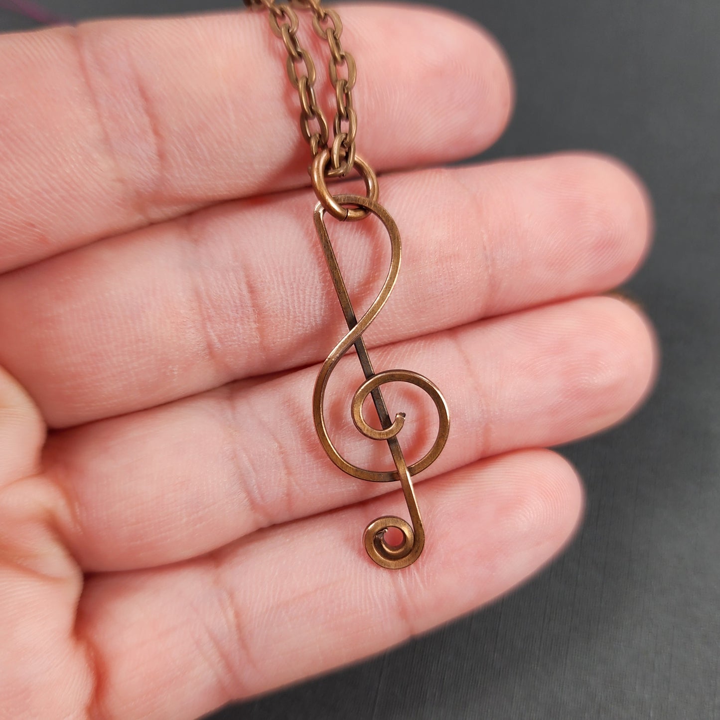 Simple Copper Music Note Pendant